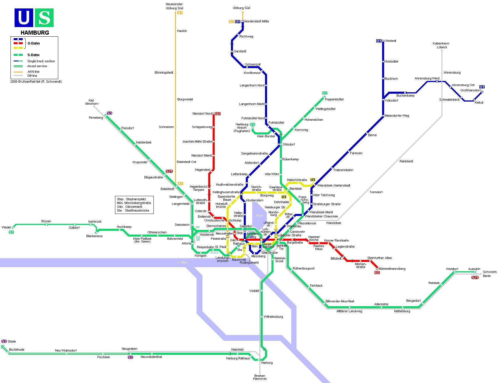 Karta över tunnelbana och pendeltåg i Hamburg Images - Frompo